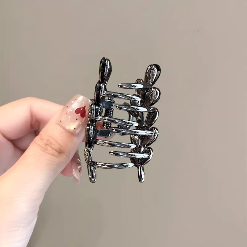 The new high-end Korean version hairpin, with a glass water diamond and wheat ear gripper, features a medium-sized clip at the back of the head and a semi-tied hairpin for women pic 7