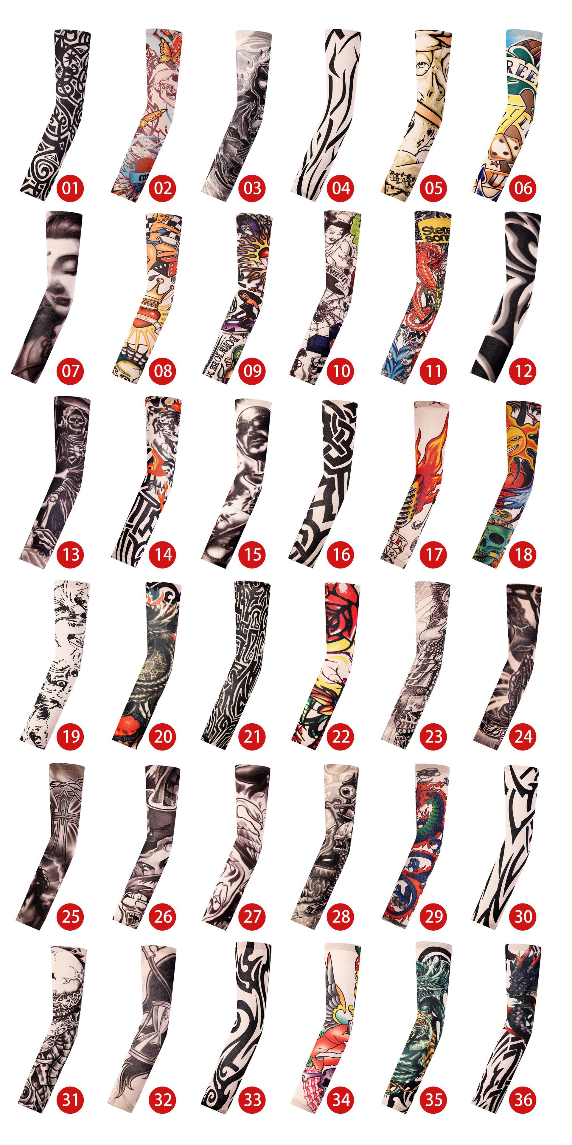 花臂纹身袖套无缝款户外骑行刺青防晒袖套骑行纹身袖套可选色详情4