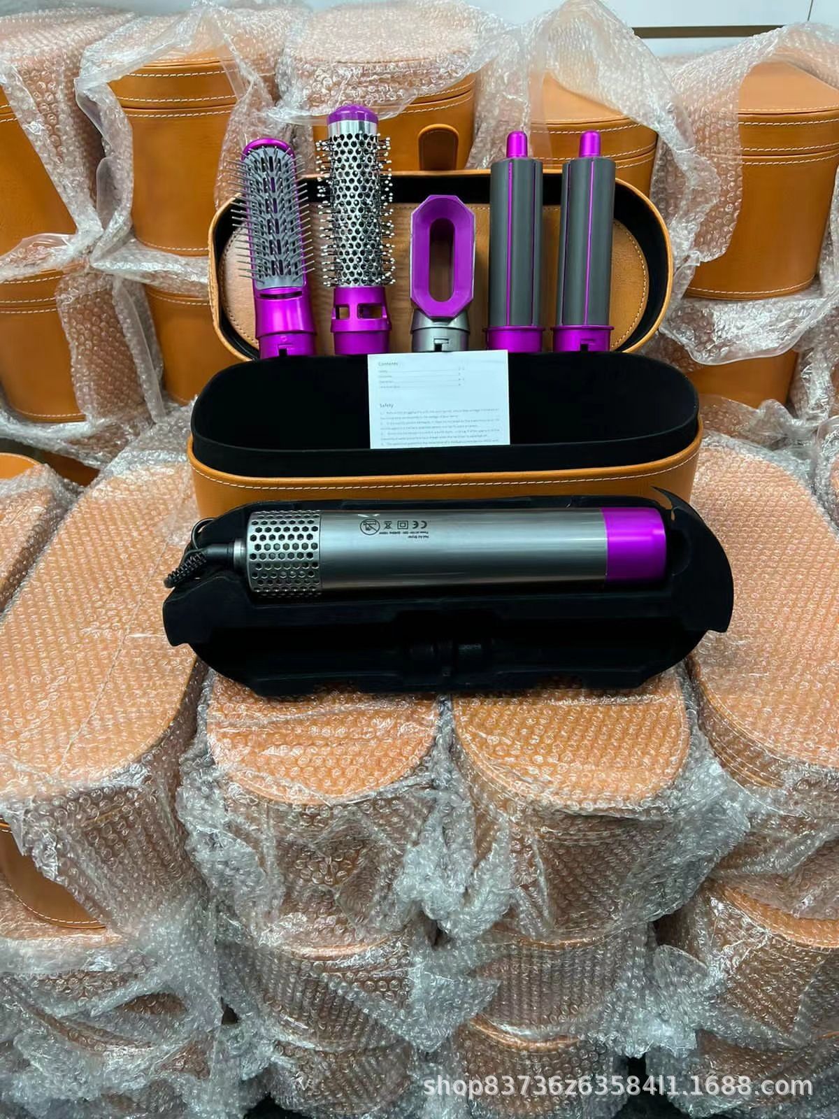 跨境热卖6合1卷发棒卷发器热风梳造型大波浪卷直发两用美发造型器详情23