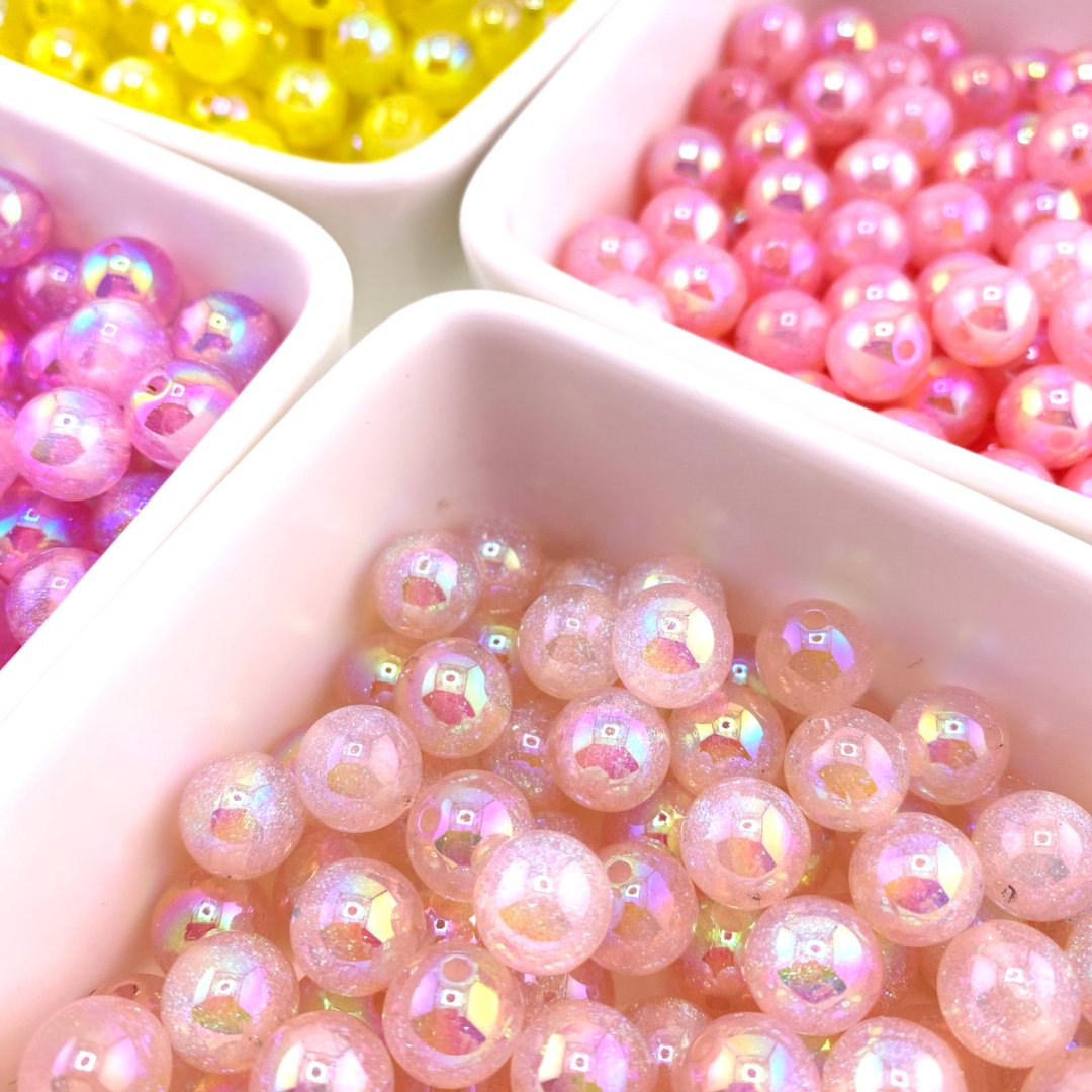 Full sky Star UV electroplated resin round beads, loose beads, DIY jewelry, bracelet, mobile phone chain, keychain accessory beads pic 1