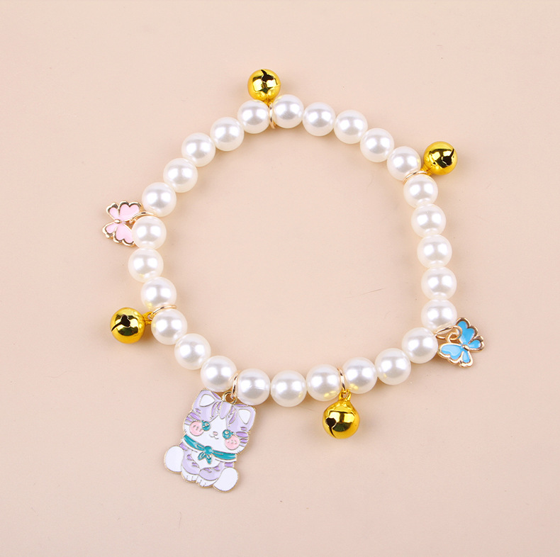 亚马逊宠物项链猫咪珍珠项圈挂饰宠物猫咪狗狗项圈珍珠饰品批发详情19