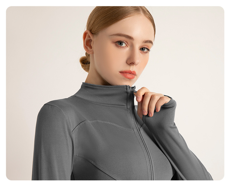 2024新款瑜伽服运动上衣加绒拉链外套女秋冬高级百搭显瘦运动户外详情31