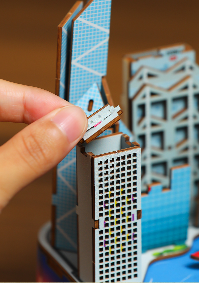 Cross-border new product, national trend and fun wooden music box, DIY handcrafted world-famous architecture, adult toy pic 30