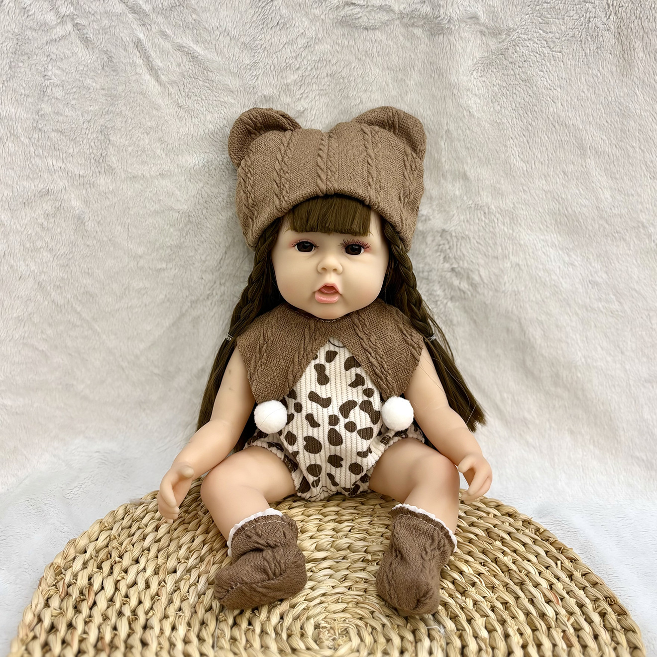 跨境爆款货源现货30CM仿真baby娃娃玩具婴儿女孩软搪胶重生娃培训详情2