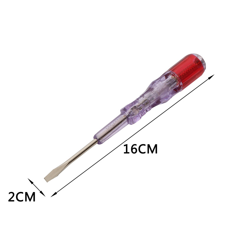 大量批发电工测电笔一字头螺丝刀形测电笔电工工具批发详情3