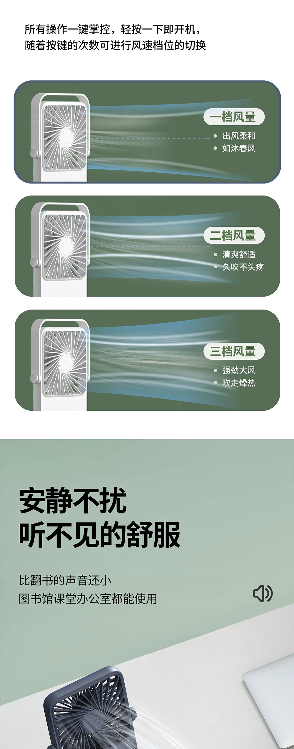 Cross-border bestseller desktop mini fan charging model, long-lasting outdoor office desktop wall-mounted ultra-thin mini fan pic 5