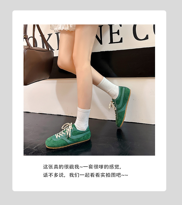 【苏茵茵同款】复古内增高德训鞋2025透气休闲运动女鞋真皮阿甘鞋详情11