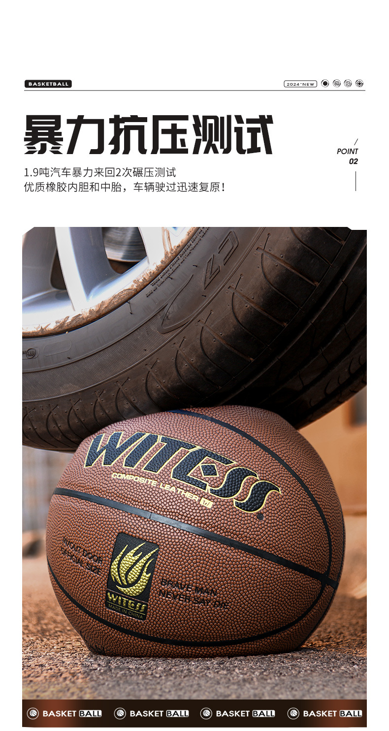 WITESS篮球PU室外耐磨5号儿童中小学生7号成人比赛蓝球批发刻字详情10