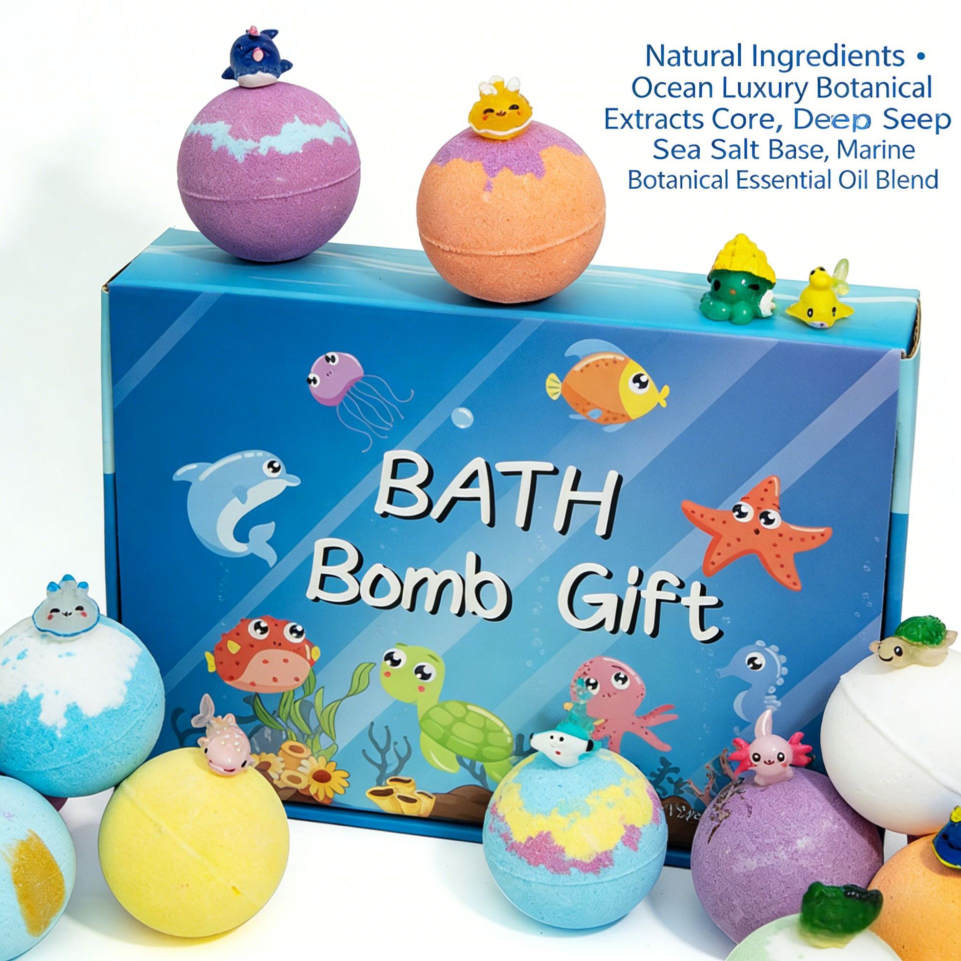 Cross-border Ocean Bath Salt Ball Set 60g*12 bath bubble bath balls Children's sea salt bath Ball Gift Box set pic 14