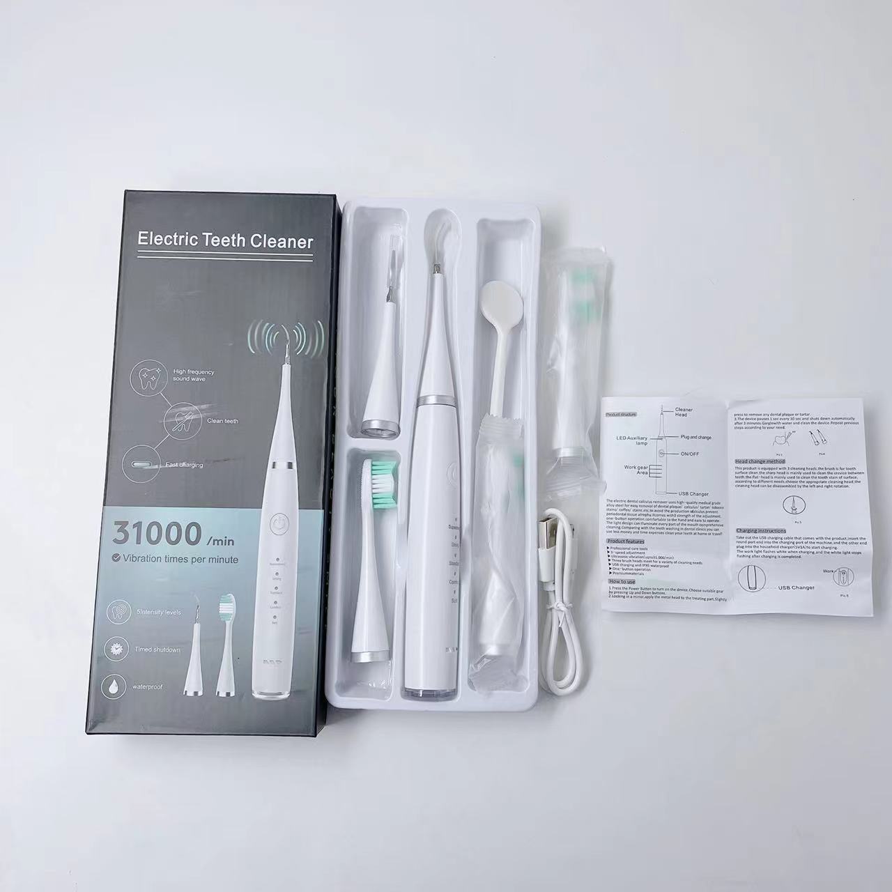 A popular foreign trade product, the six-in-one electric toothbrush set, portable tartar removal, teeth cleaning and beauty device pic 19
