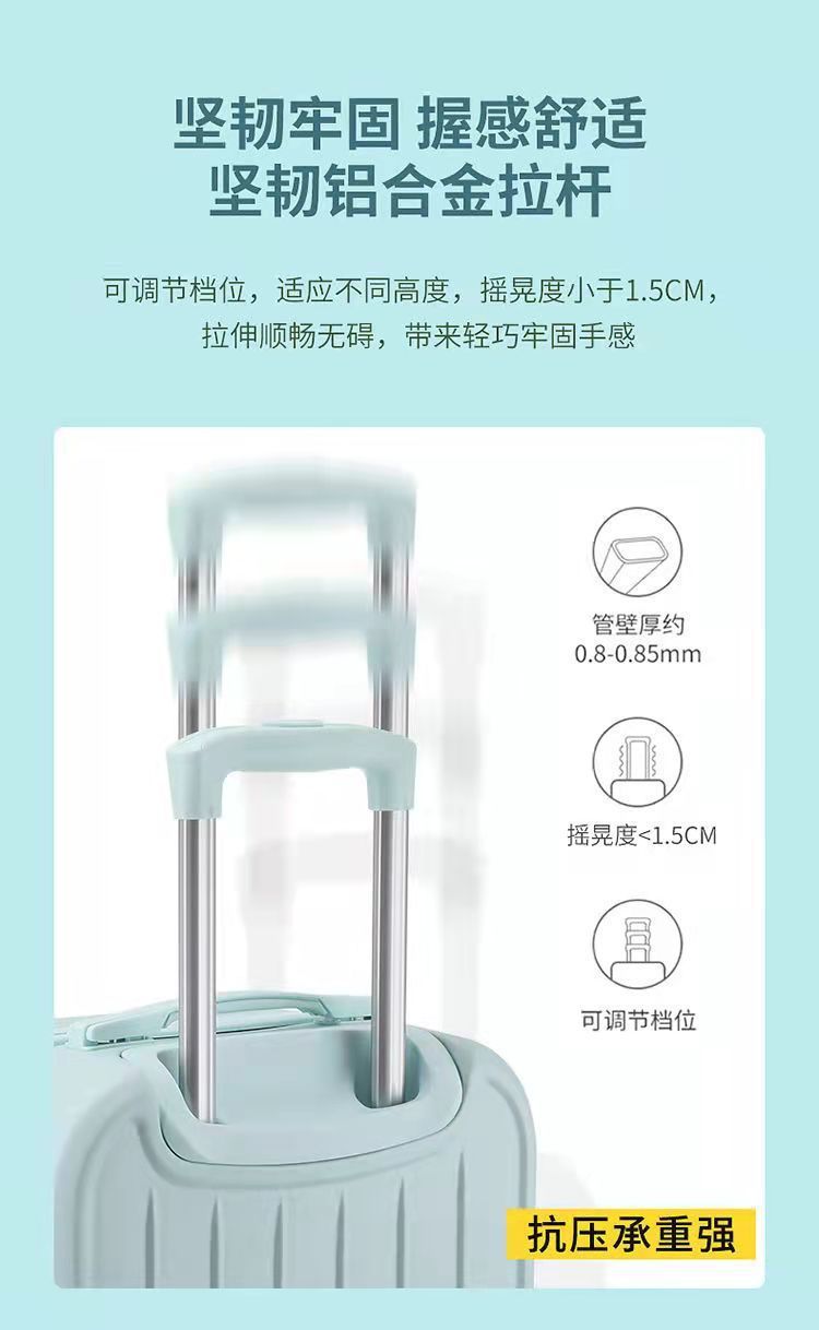 Candy-colored, fresh and cute mother and child suitcase for female students, Korean version travel trolley case, swivel wheels, 20-inch carry-on suitcase pic 8