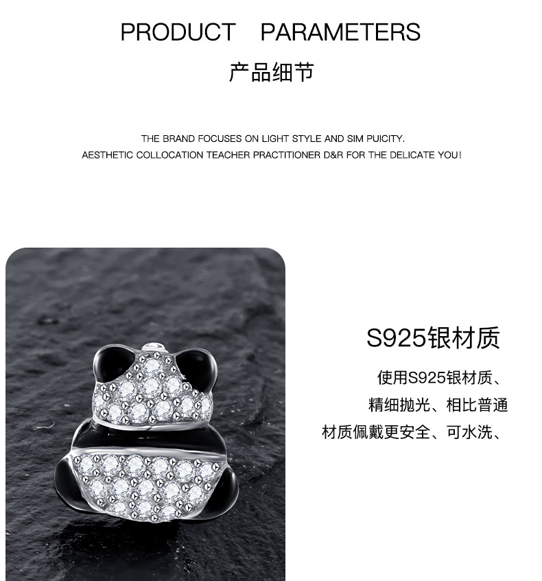 Zhuoheng Select AliExpress 2026 Spring Collection Earrings, European and American cross-border S925 silver inset hip-hop style stud earrings, high-end and light luxury earrings pic 3