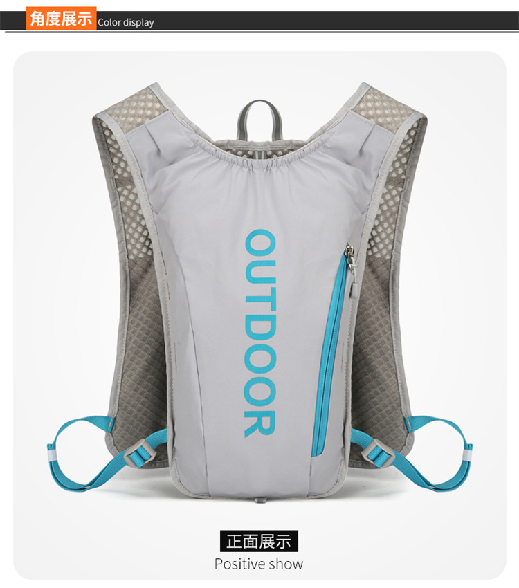 新款多功能尼龙跑步背包安全反光运动背包水袋背包骑行包详情31