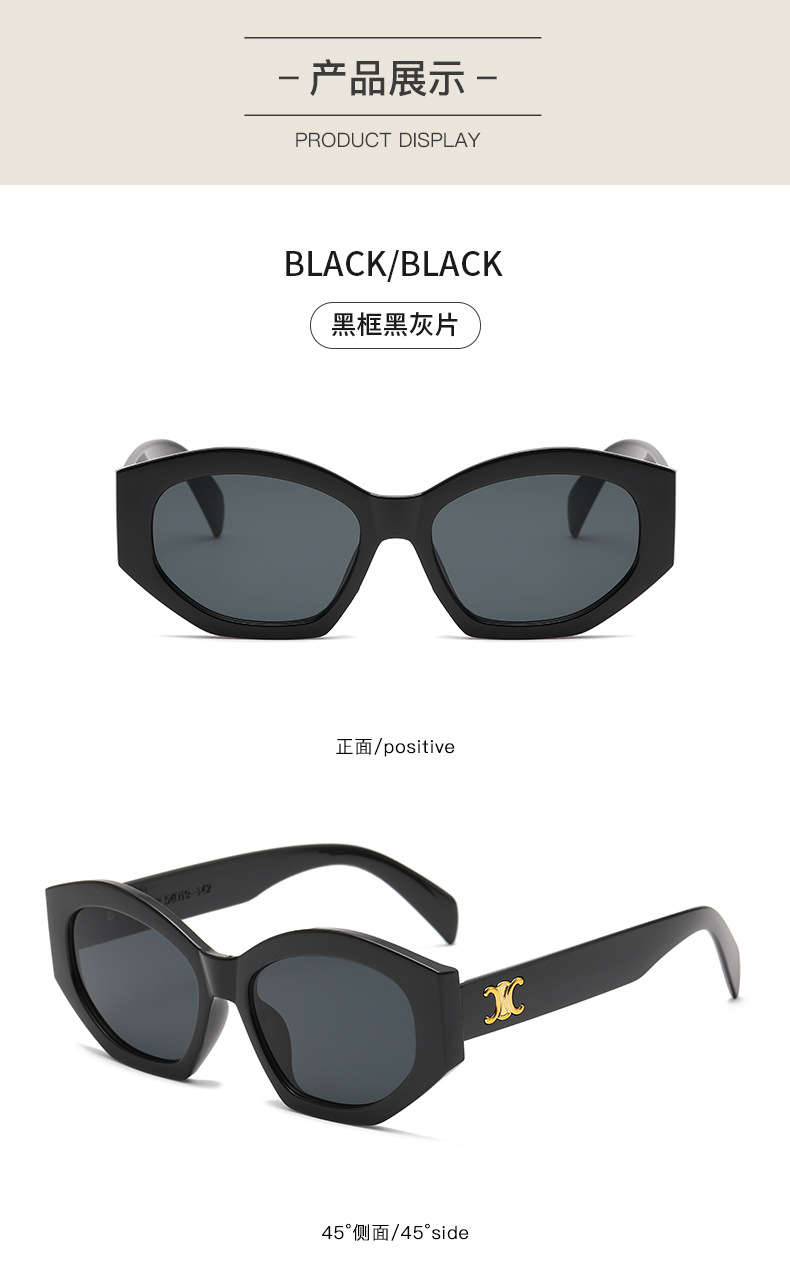 Retro triumph snow sunglasses for women, a new type of high-end oval angular sunglasses for sun protection and shading pic 28
