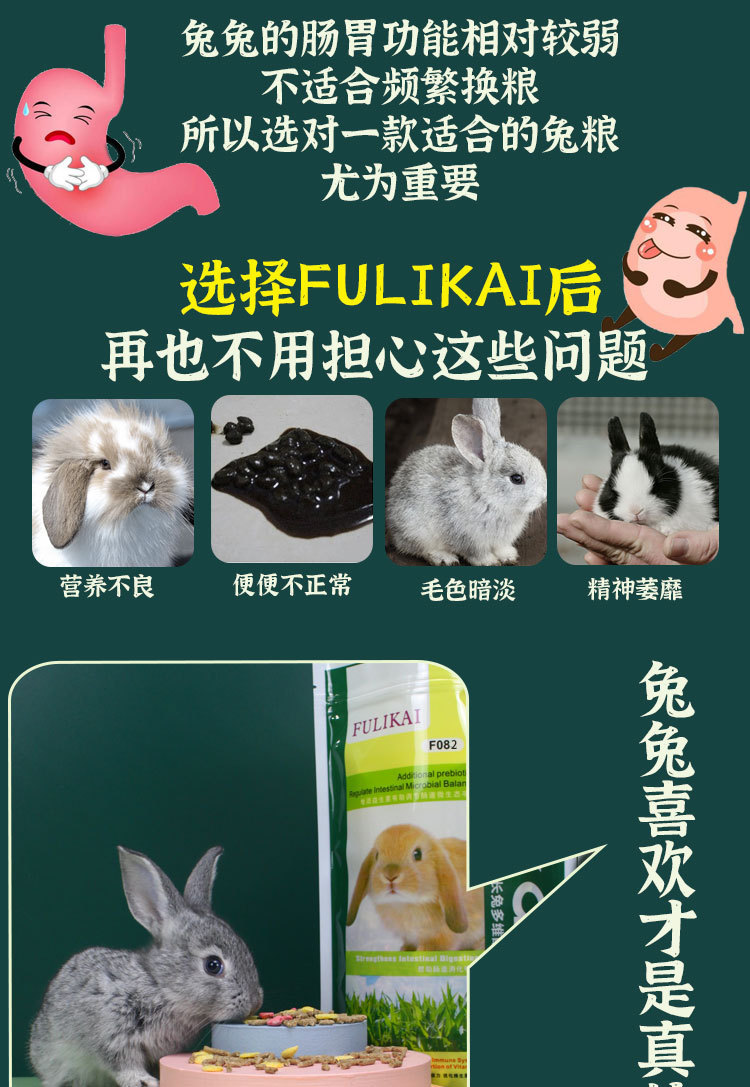 兔粮500g宠物兔子粮食荷兰猪豚鼠饲料干粮营养丰富小宠物兔粮批发详情7