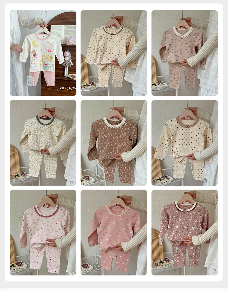 2025绿博尔现货批发a类卡通亲肤莱卡棉儿童家居服秋衣秋裤套装详情22