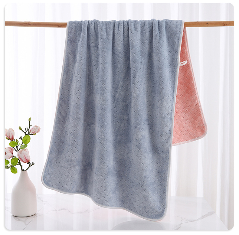 Wholesale coral fleece double-sided dual-color towel blanket, household skin-friendly soft thickened absorbent towel and bath towel from the manufacturer pic 14