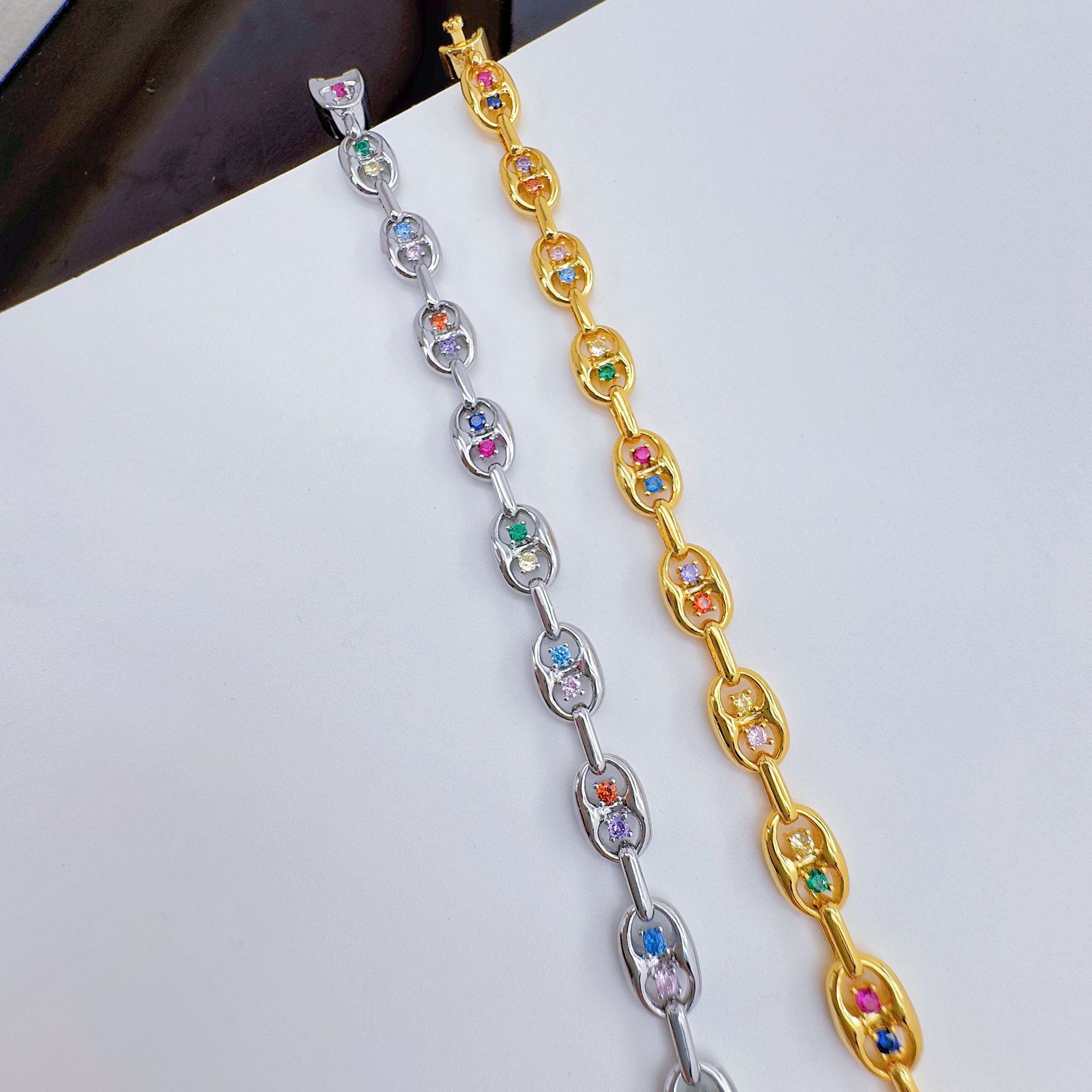 Celeste orfebrería europa y Estados Unidos zircon pulsera moda micro insertos de color 100 accesorios para mujeres de alta calidad sentido accesorios fábrica al por mayor pic 16