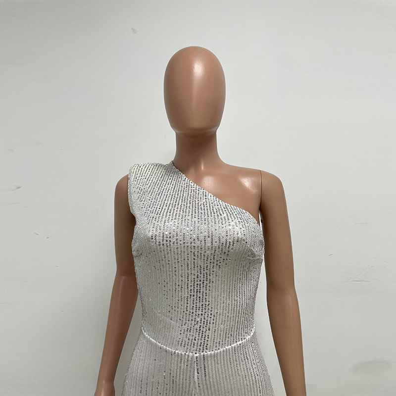 新中式无袖连体衣独立站夏季单肩亮片连体裤女批发详情33