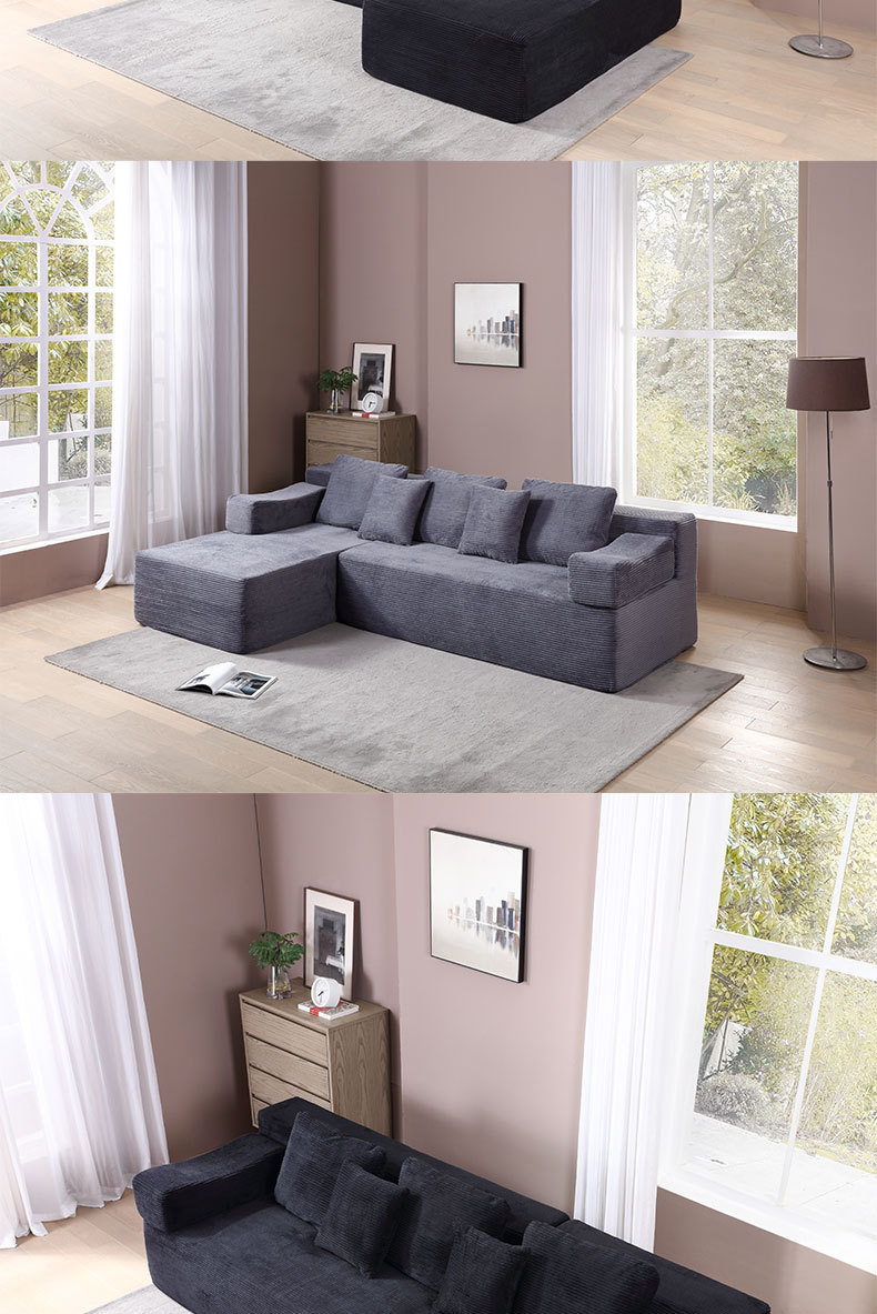 Foreign trade Italian-style high-density sponge compression sofa, small-sized apartment combination lazy lady sofa bed, living room sofa pic 10