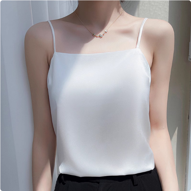 2025年吊带背心女内搭白色美背醋酸仿真丝上衣缎面夏西装仿打底衫详情39