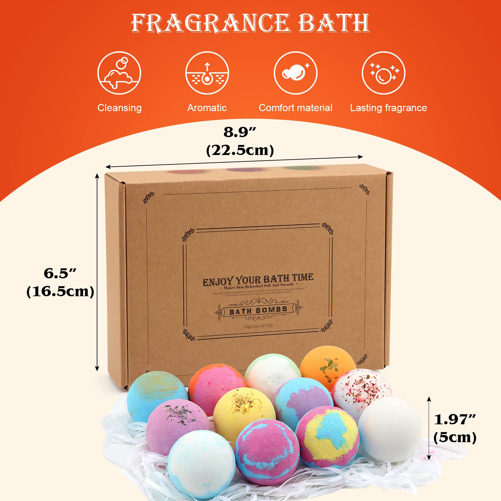 70G explosive bath salt balls, bubble bath balls, bath salt balls, 12 sets of bath balls wholesale, bathtub aromatherapy pic 2