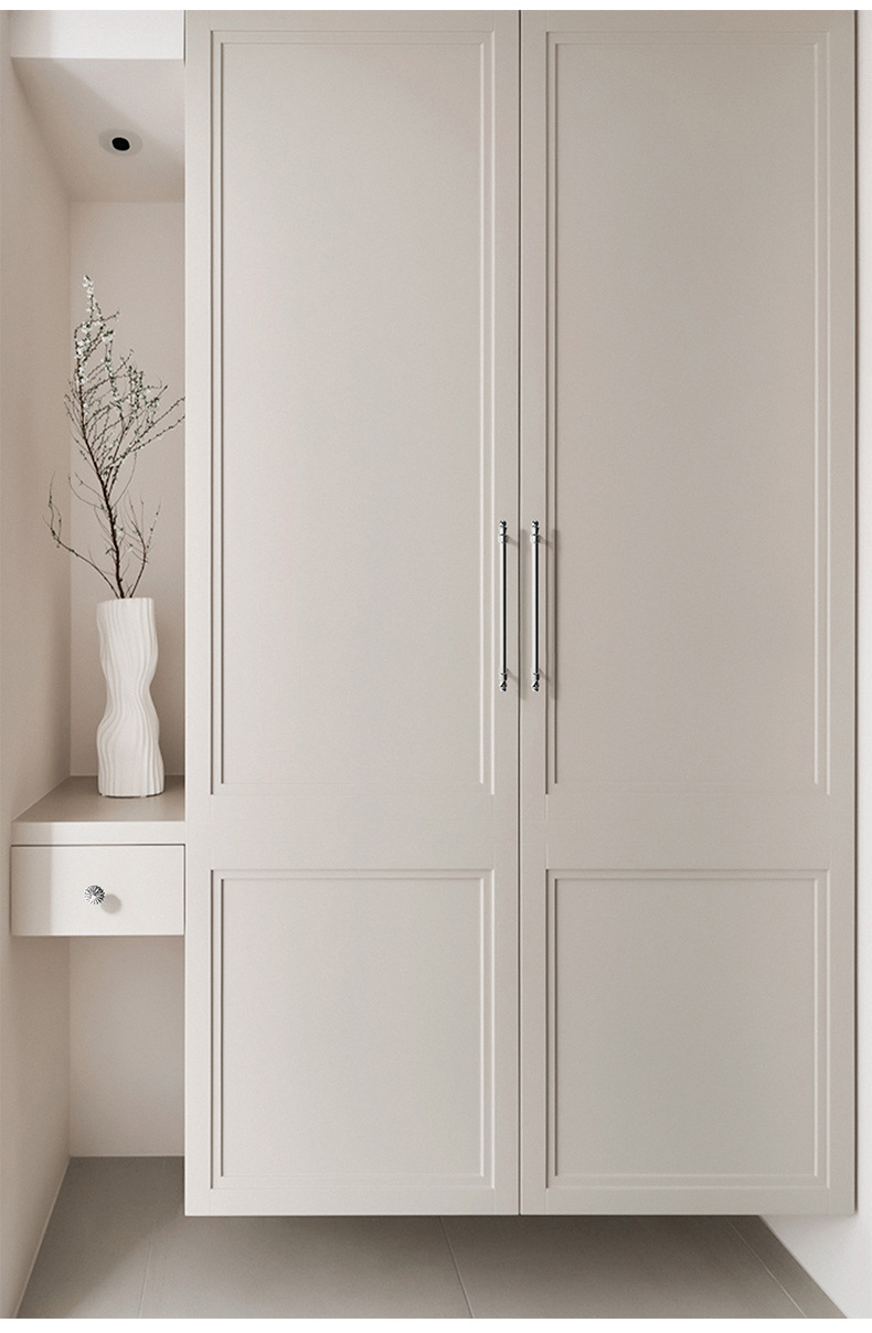 法式锌合金衣柜门拉手现代简约镀铬亮光银色抽屉单孔橱柜实心把手详情11