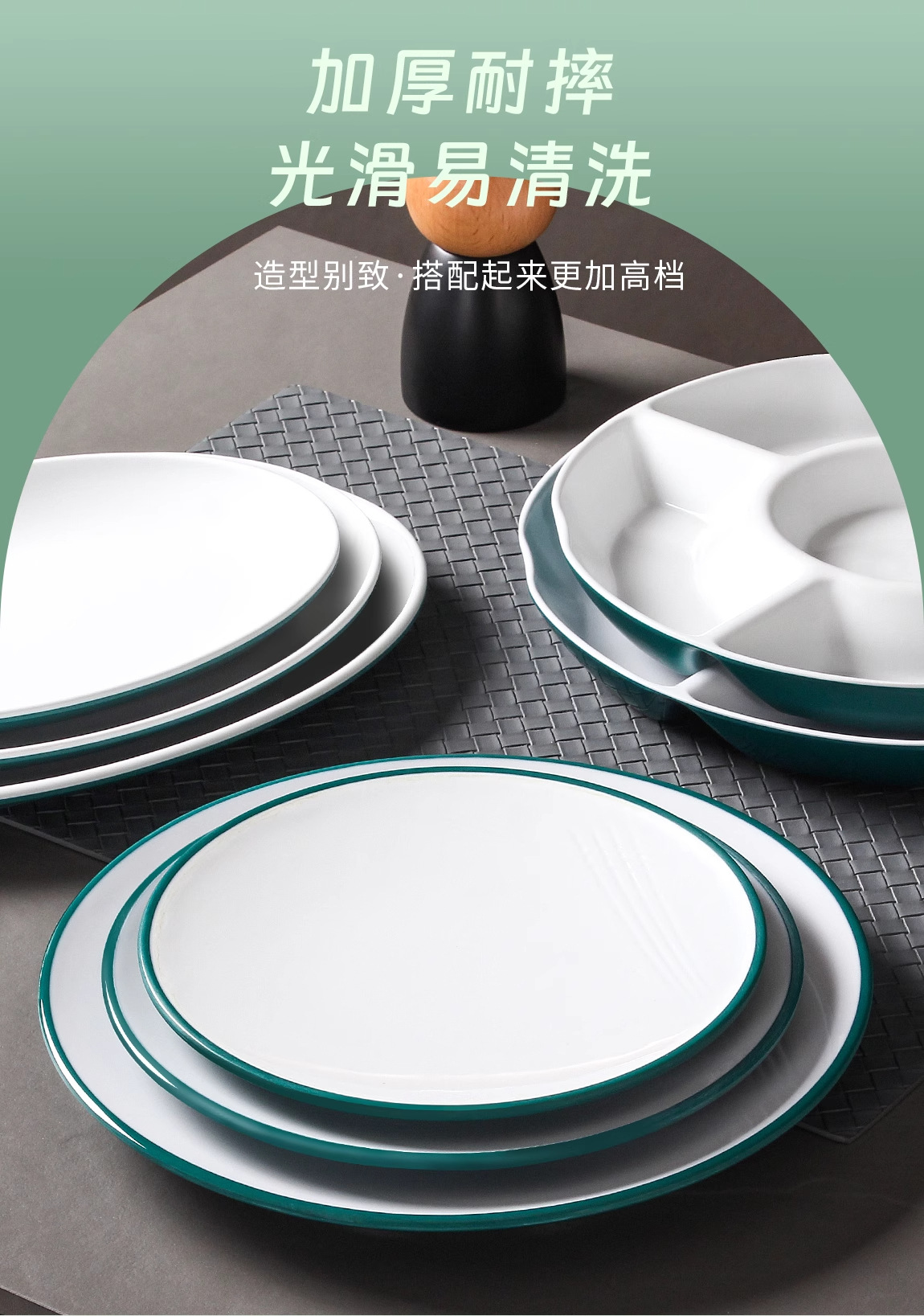 Melamine compartmentalized plates, commercial Shunde raw fish compartmentalized seasoning plates, imitation porcelain snack and dim sum five-compartment platters, cold dish plates pic 6