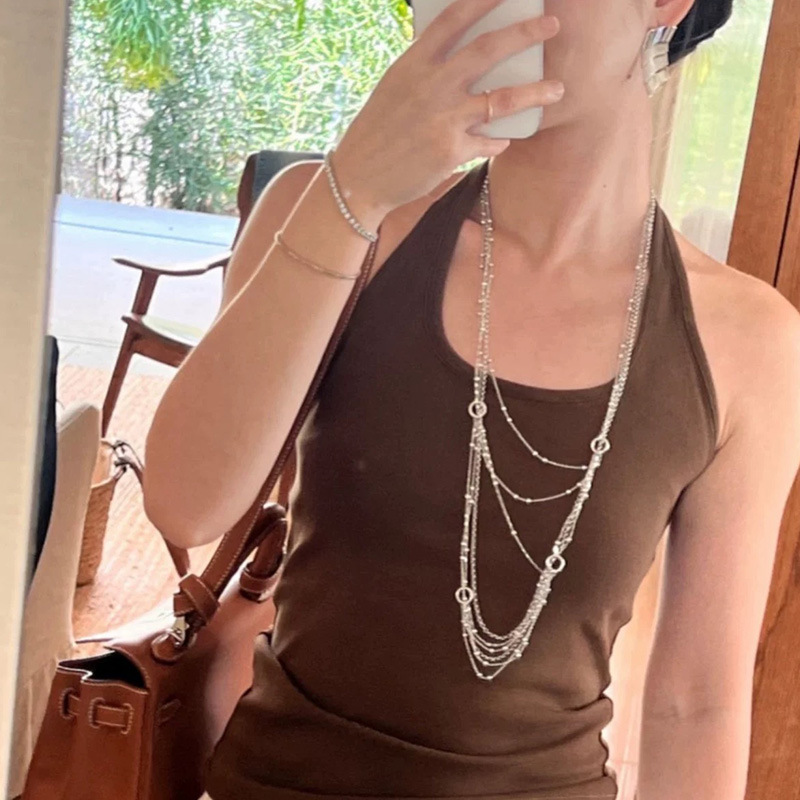 马总张悦儿推荐 Picn*que多层流苏长链细闪瀑布银河项链多层叠戴详情8