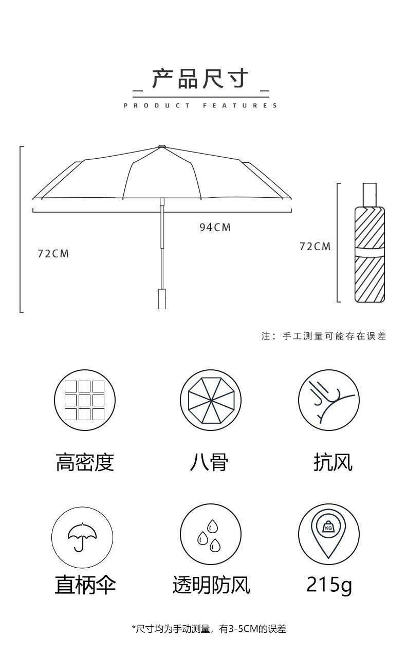 Wholesale of 8-bone transparent umbrellas, white and colored eco-friendly umbrellas, automatic umbrellas, disposable creative and popular umbrellas at street stalls pic 2