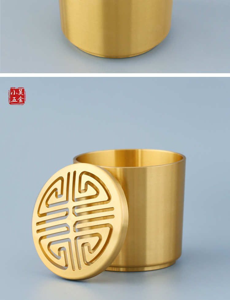 空熏杯 品香器香炉 香薰炉黄铜熏香炉隔火空熏闻香杯香具香道工具详情2