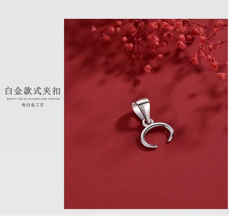 S925 sterling silver pendant buckle, ox nostril buckle head, PI Xiu gourd buckle, front, back, left and right horizontal holes, bevel buckle accessories pic 3