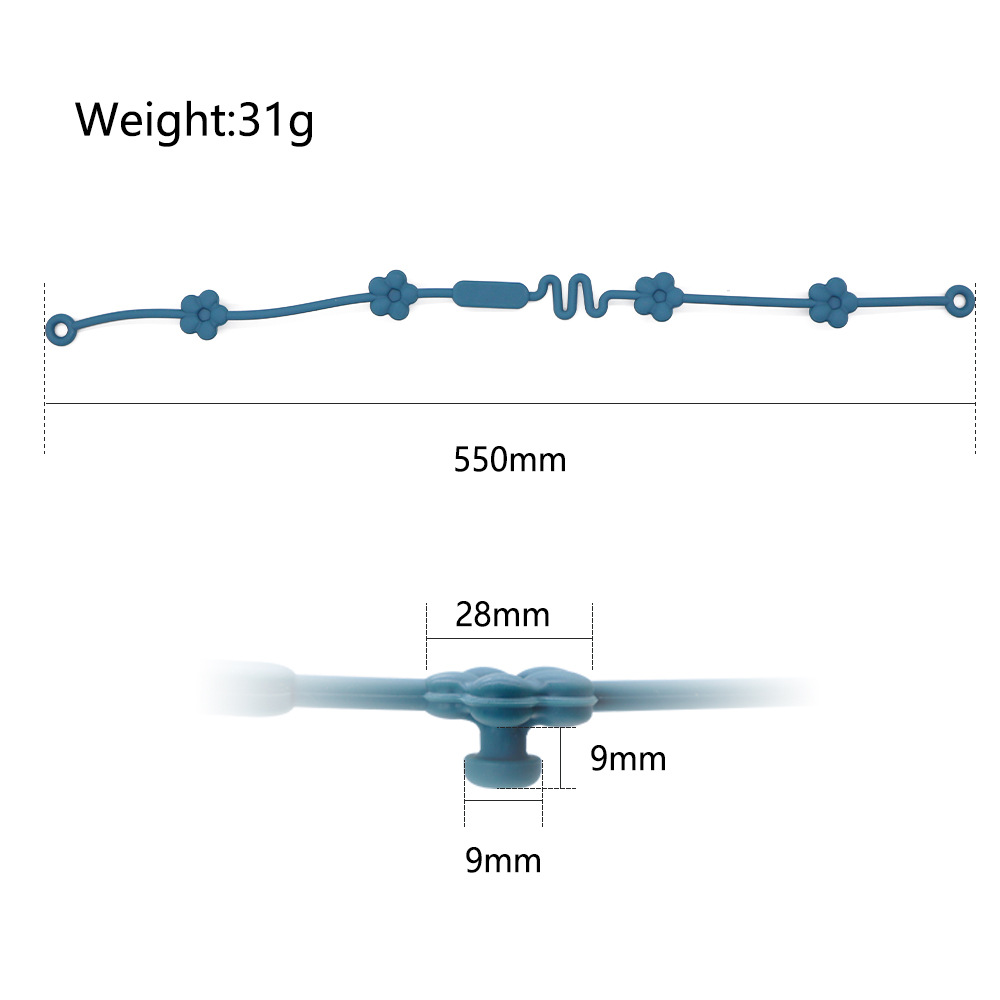 Baby silicone teething chain pacifier anti-drop rope, baby flower style car hanging multi-functional anti-loss rope, hanging rope pacifier chain pic 9