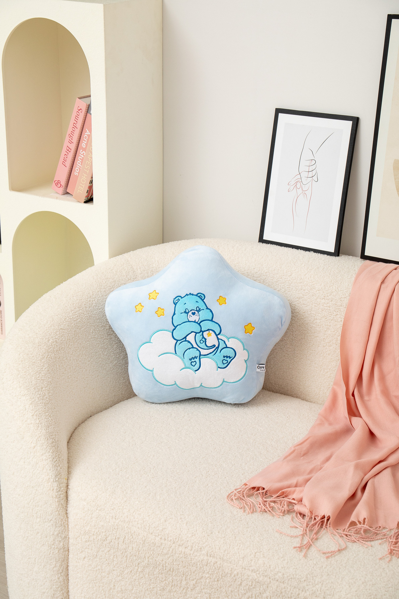 Officially authorized Rainbow Bear pillow, five-pointed star shaped sofa cushion, cute plush cushion for girls pic 2