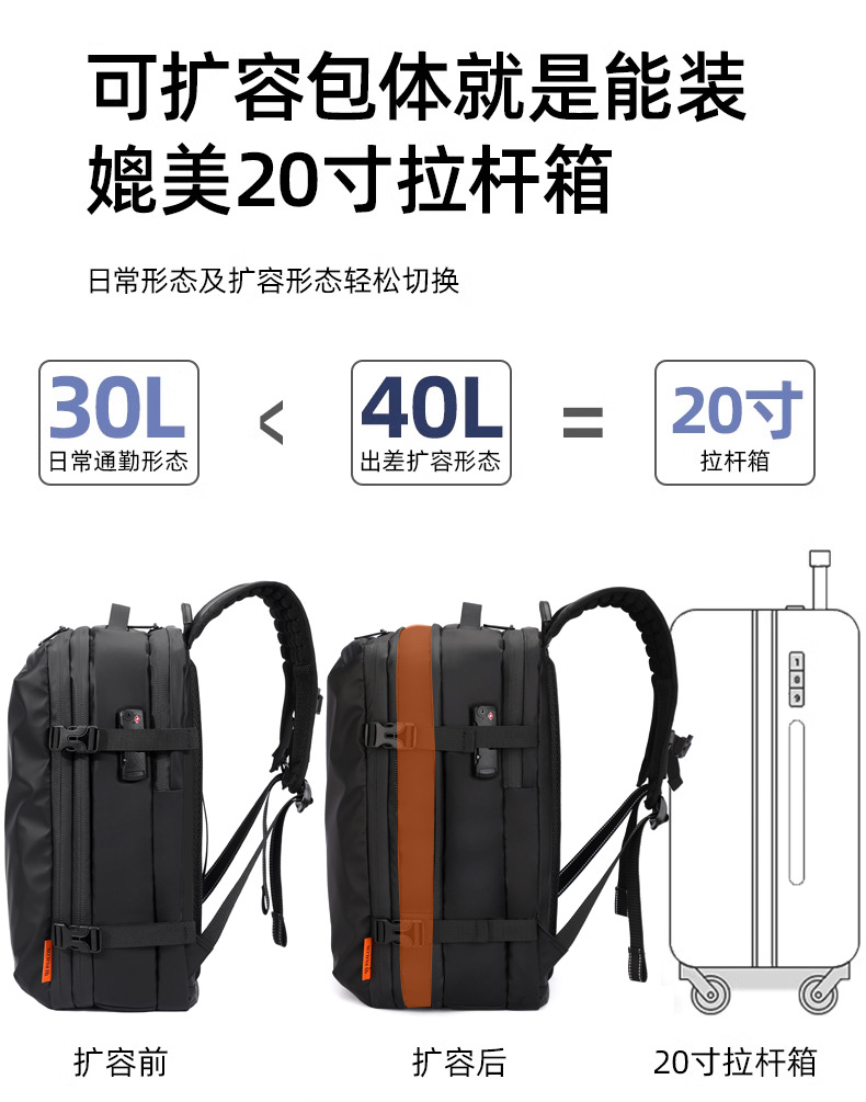 旅行抽真空双肩包真空压缩包大容量背包男士商务多功能电脑包详情12