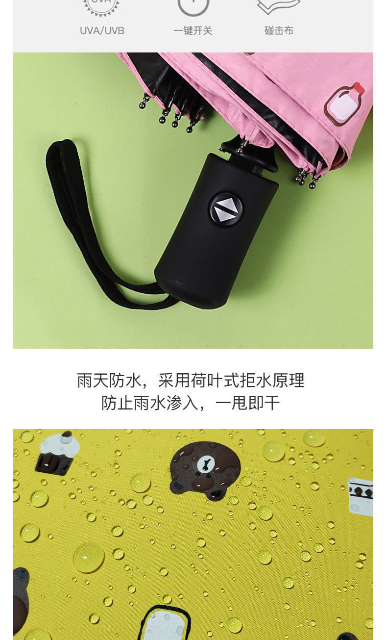 Cute fully automatic umbrella for men and women, folding sun umbrella for both weather and rain, sun protection and UV protection, sunshade umbrella for students pic 2