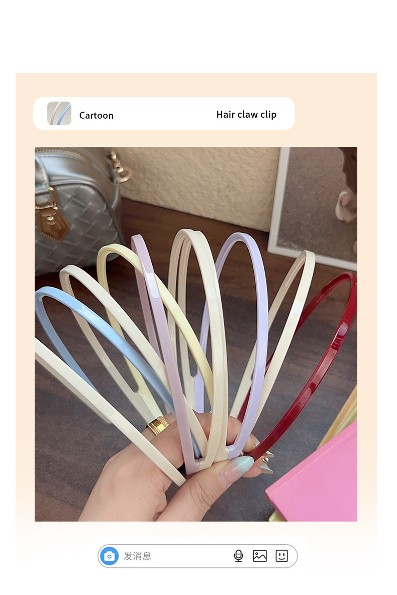 Fresh double-layer color-blocking hair band, versatile for commuting, fine-edge headband, a new hair-pressing headband for spring and summer girls to wash their faces pic 3