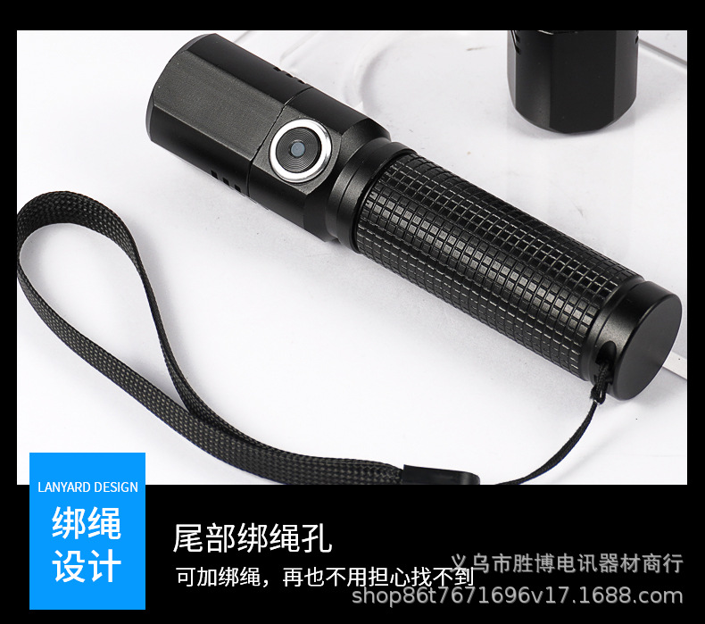 Cross-border P50 multi-functional high-intensity flashlight Mini Zoom long-range Outdoor Lighting Flashlight Type-C Charging pic 17