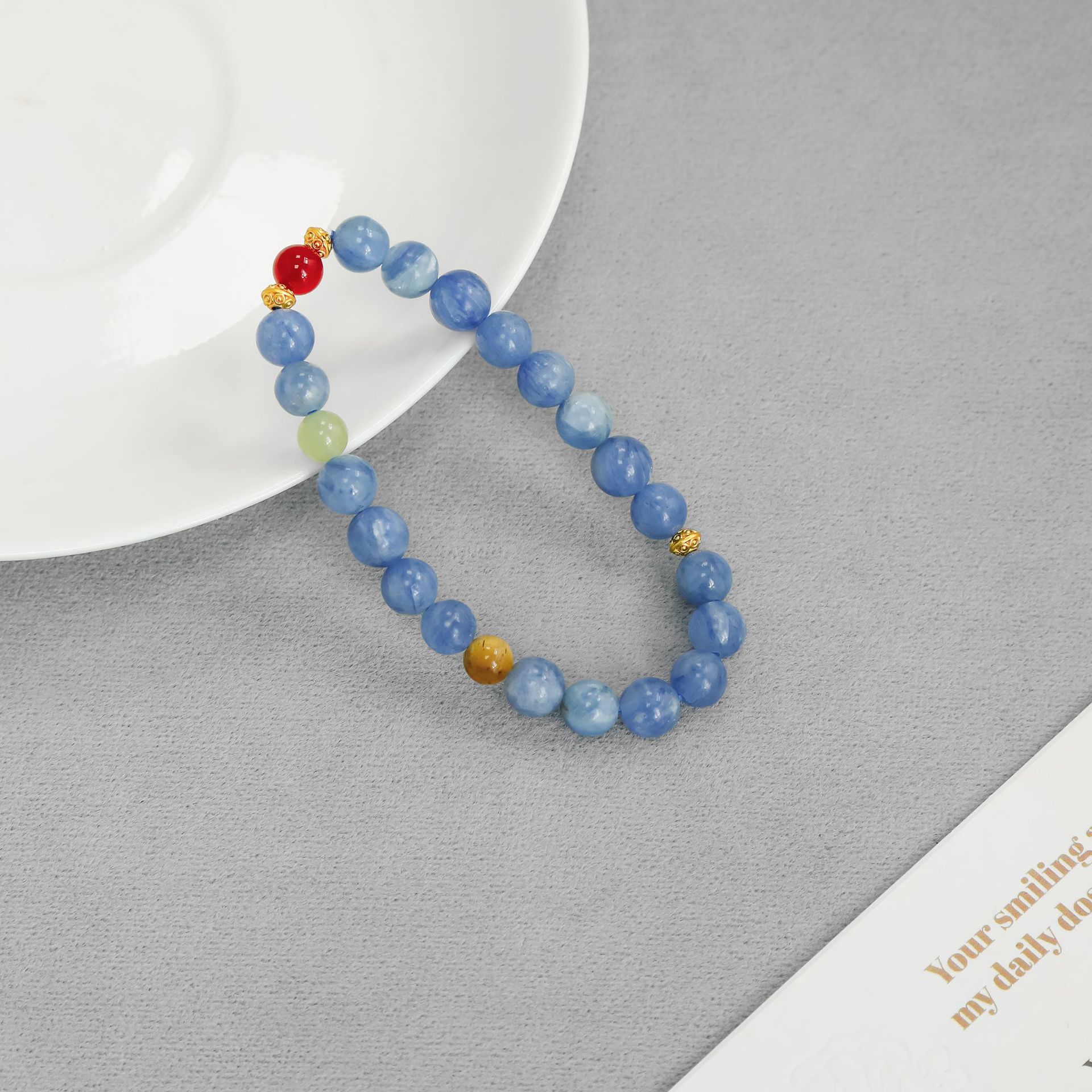 GREEN家晴川蓝晶石手链 新中式天然石国风百搭虎眼石手链手串手链详情7