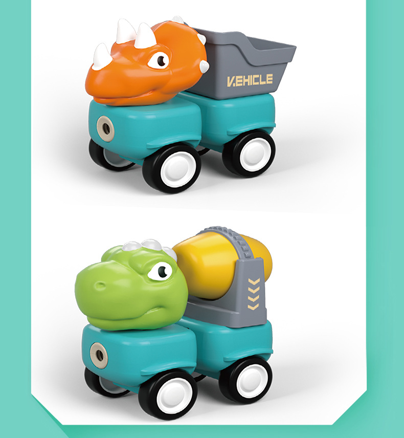 New cross-border magnetic attraction little dinosaur toy boy assembly engineering vehicle Dinosaur model Tyrannosaurus rex Triceratops pic 17