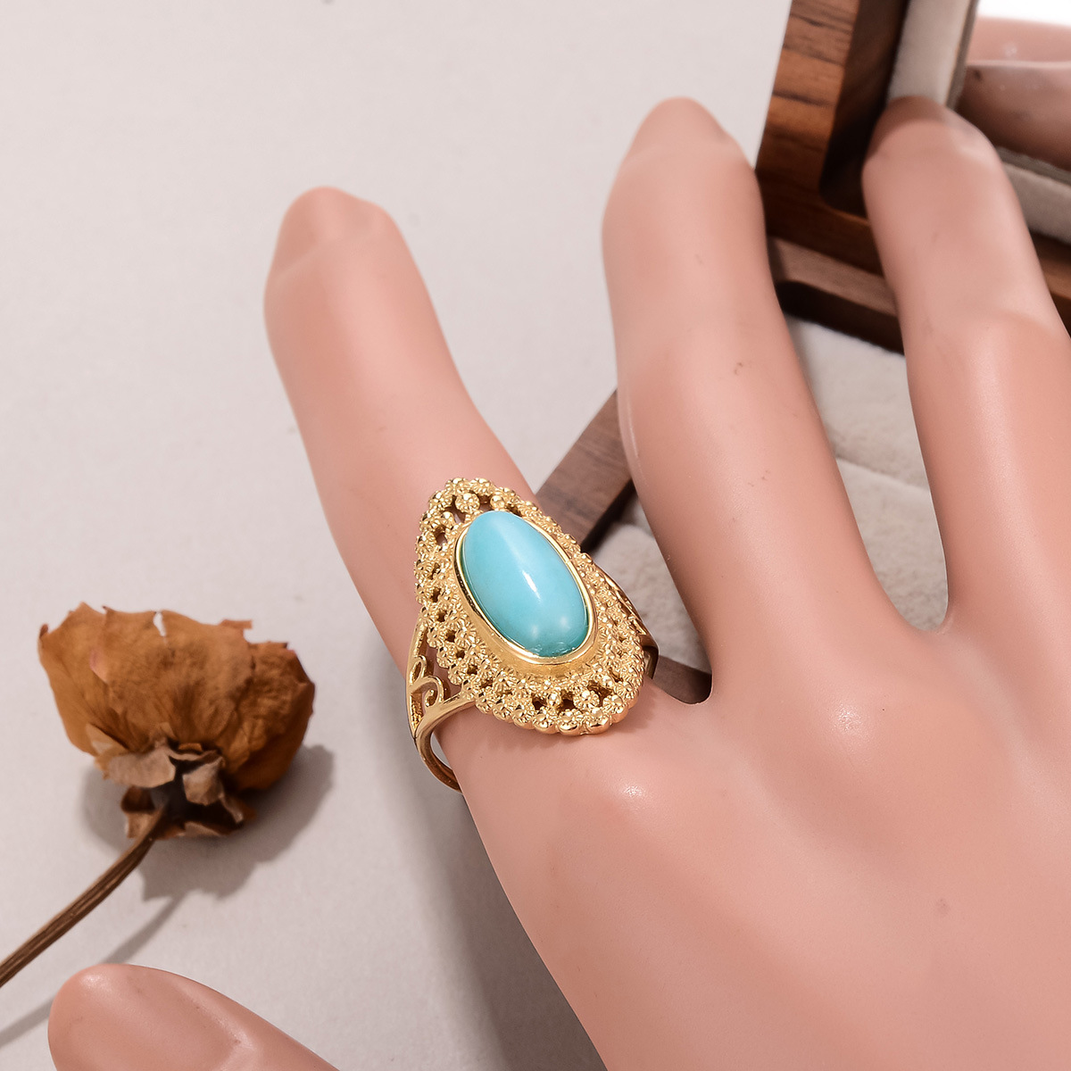 Best-selling stainless steel natural stone rings for women on AliExpress, non-fading titanium steel retro geometric rings for women pic 29