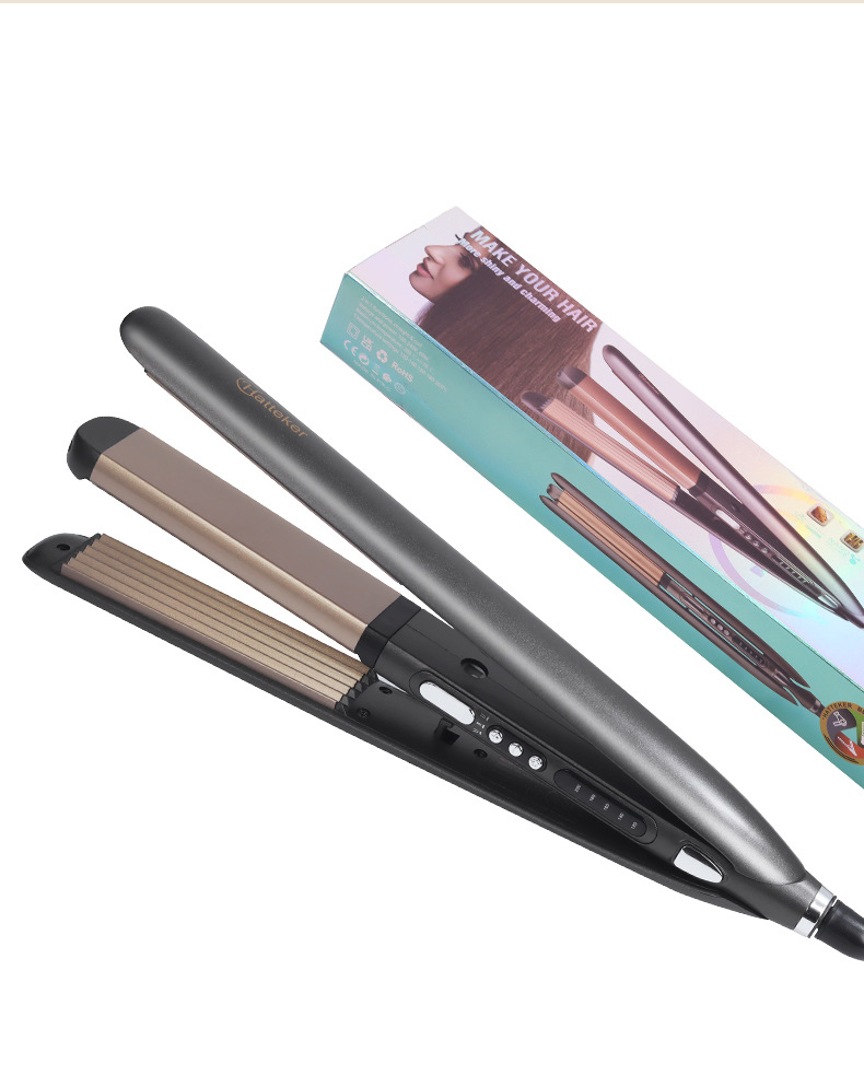 HATTEKER electric hair straightener, dual-purpose for curling and straightening, home fluffy corn perm, multi-functional temperature-controlled curling iron, hair straightener pic 11