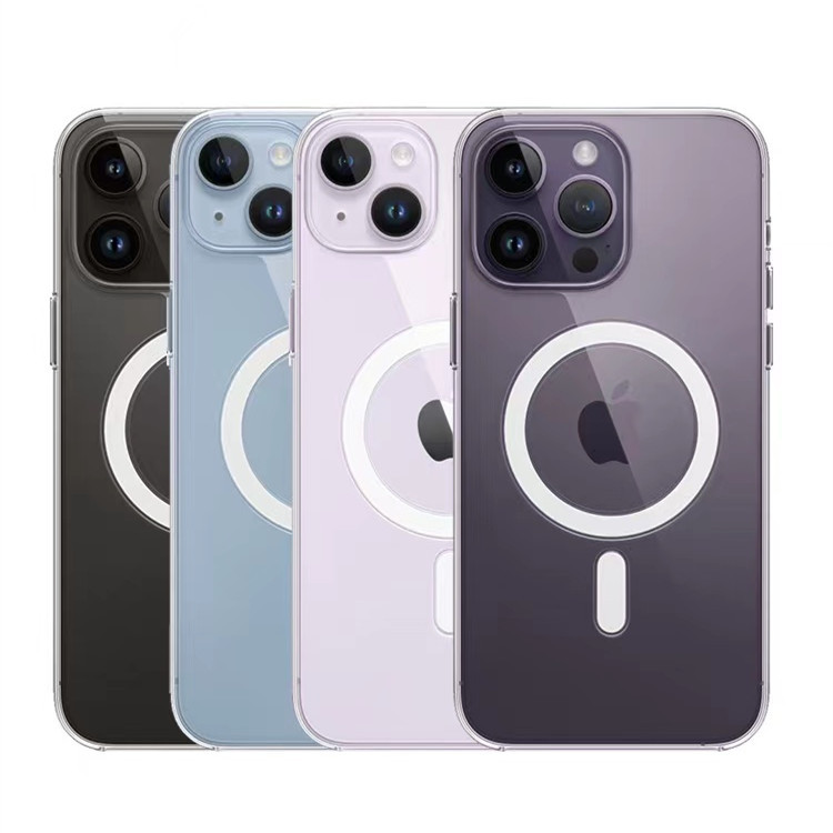 Magnetic phone case for iPhone 15, acrylic transparent protective case for iPhone 13, and magnetic wireless charging case for iPhone 12 pic 4