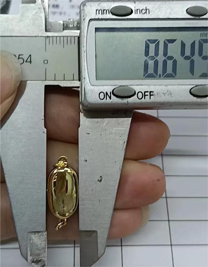 仿金保色金插片插棒扣项链连接扣diy铜元宝扣子扣头珍珠接头扣DIY详情16