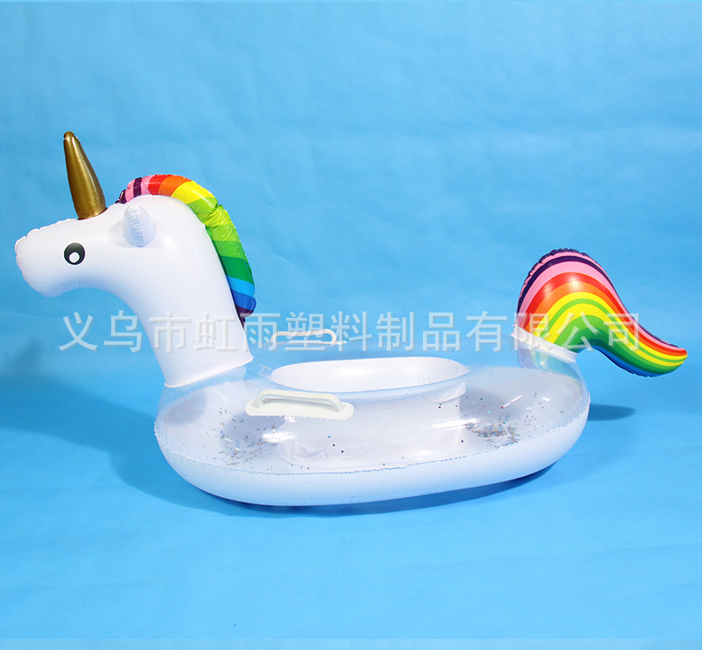 亮片独角兽艇充气儿童玩具座圈带翅膀防侧翻游泳圈婴儿坐圈批发详情8