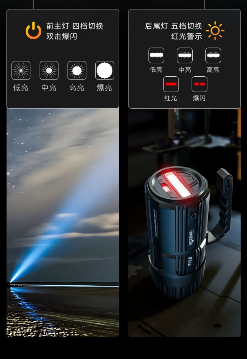 沃尔森厂家极光150探照灯超大功率手提灯强光超亮手电筒茅台鉴定详情15