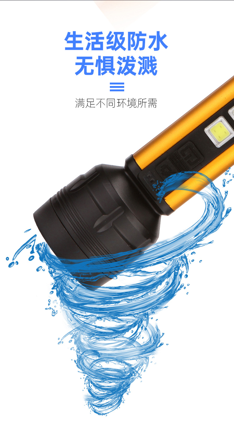 High-intensity LED flashlight for outdoor patrol, household lighting, portable aluminum alloy high-power flashlight wholesale pic 9