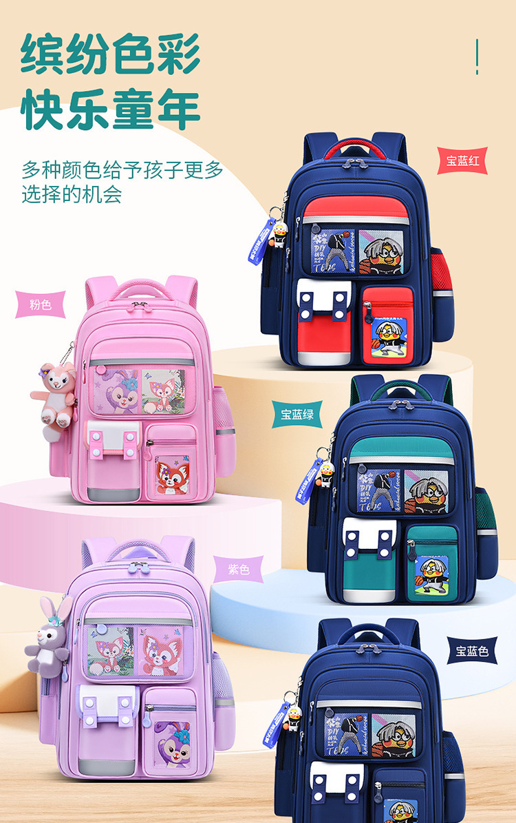 新款库洛米书包大容量涤纶小学生书包儿童背包牛津布学生书包批发详情1