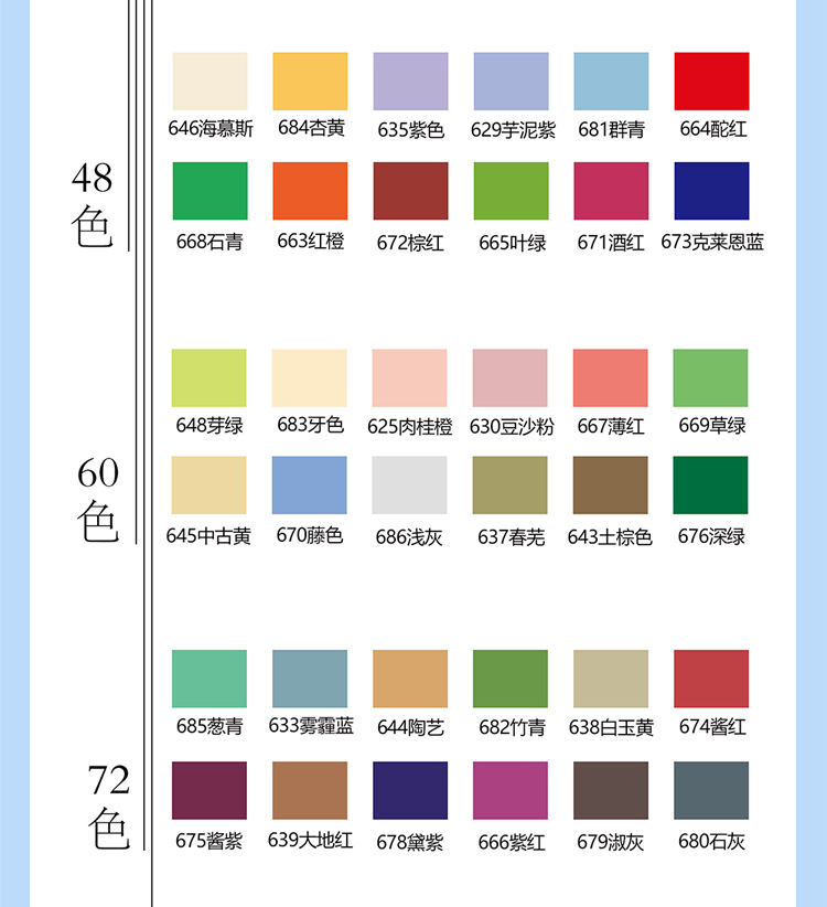 广纳8101直液式丙烯马克笔72/120色软头学生美术diy手绘画涂鸦笔详情11