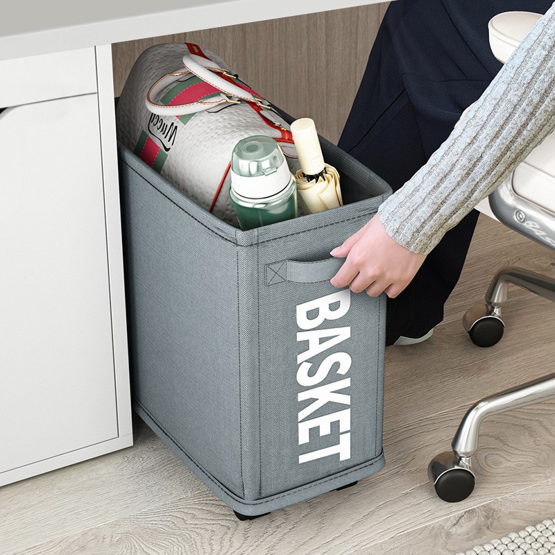 办公室好物桌下收纳书包置物架带滑轮可折叠宿舍零食工位放包神器详情7